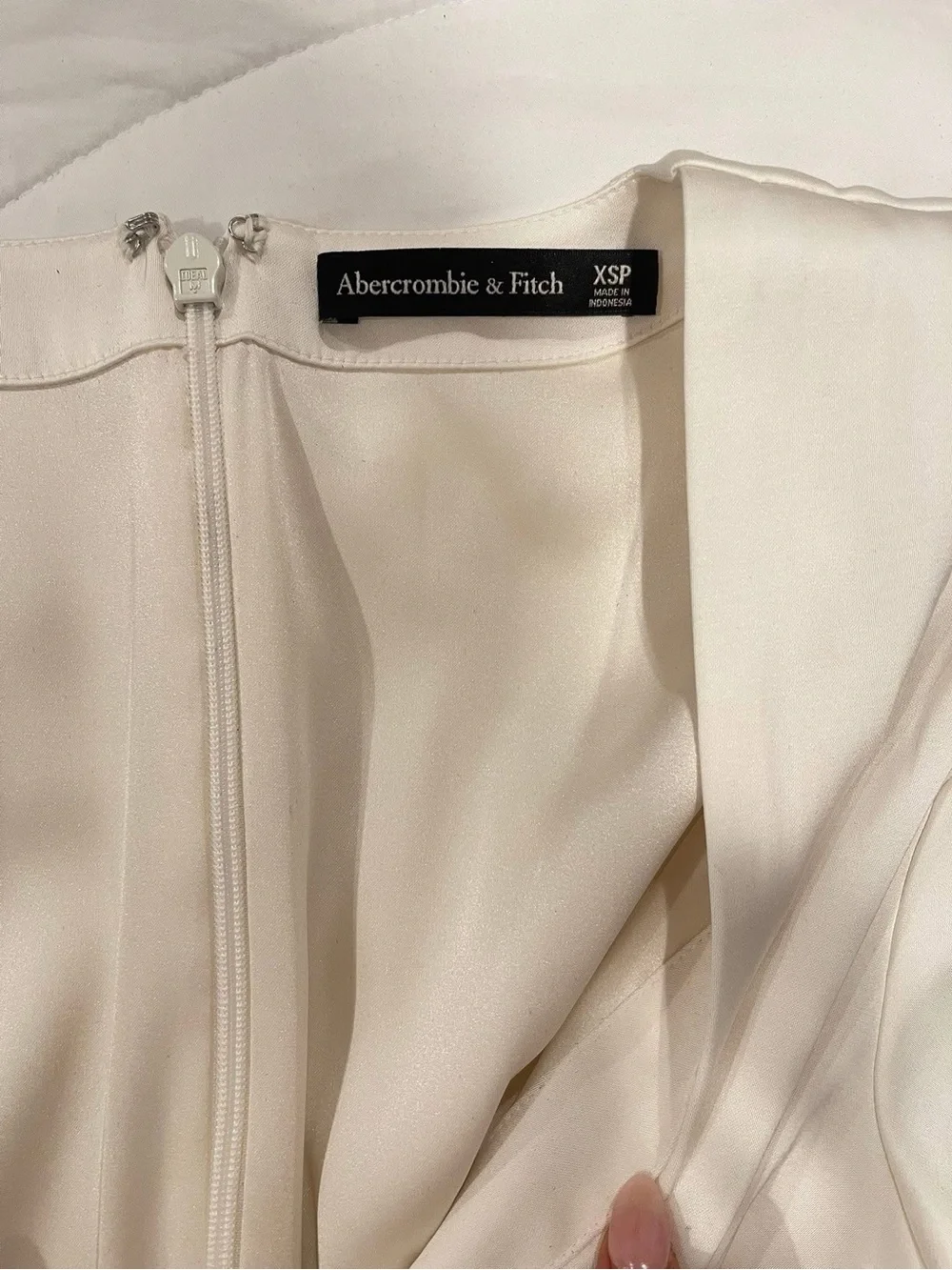Elegant Ivory Satin Jumpsuit with Front Ring Detail